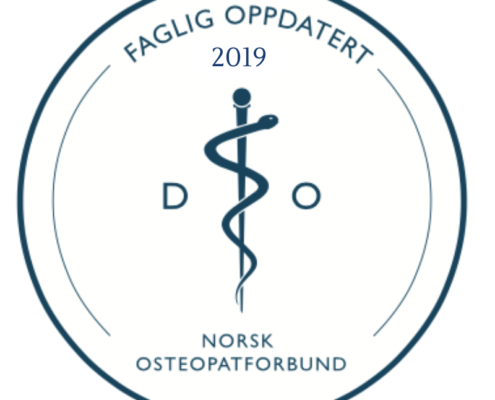 Stempel fra Norsk osteopat forbund om faglig oppdatert 2019